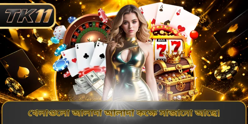 খেলাগুলো আলাদা আলাদা কক্ষে সাজানো আছে।