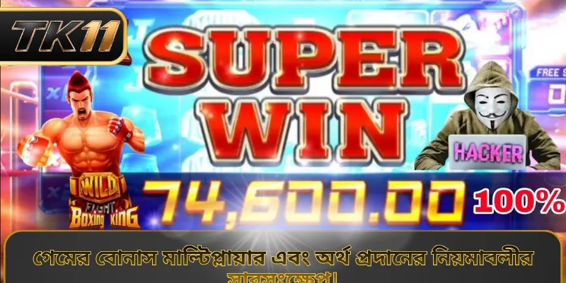 গেমের বোনাস মাল্টিপ্লায়ার এবং অর্থ প্রদানের নিয়মাবলীর সারসংক্ষেপ।