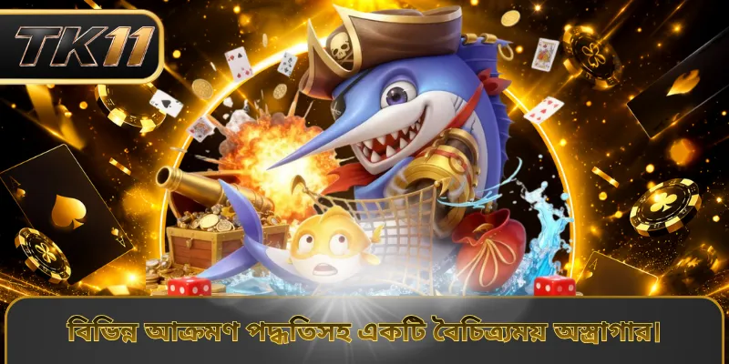 বিভিন্ন আক্রমণ পদ্ধতিসহ একটি বৈচিত্র্যময় অস্ত্রাগার।