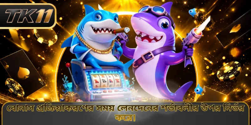 বোনাস প্রক্রিয়াকরণের সময় লেনদেনের শর্তাবলীর উপর নির্ভর করে।