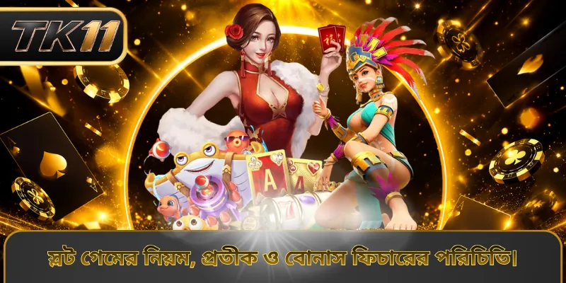 স্লট গেমের নিয়ম, প্রতীক ও বোনাস ফিচারের পরিচিতি।